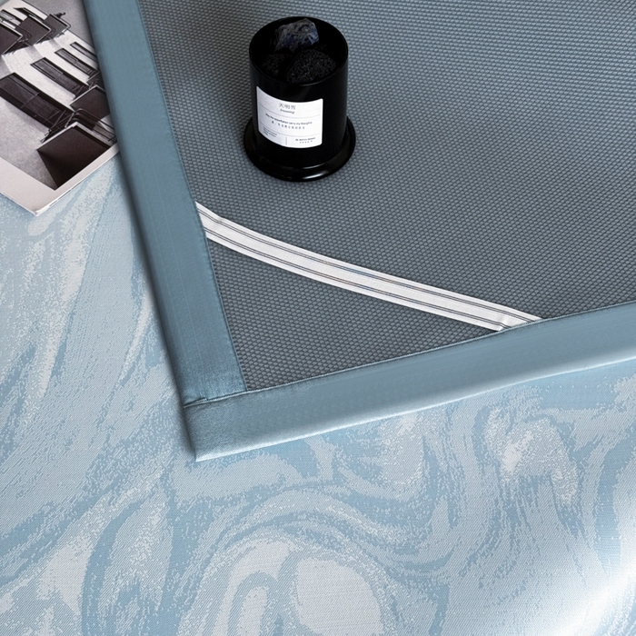 91家纺网 家纺一手货源 找家纺 九花鹿 2025新款A类PE凉感提花冰丝凉席软凉席可水洗可机洗 西里（天空蓝）