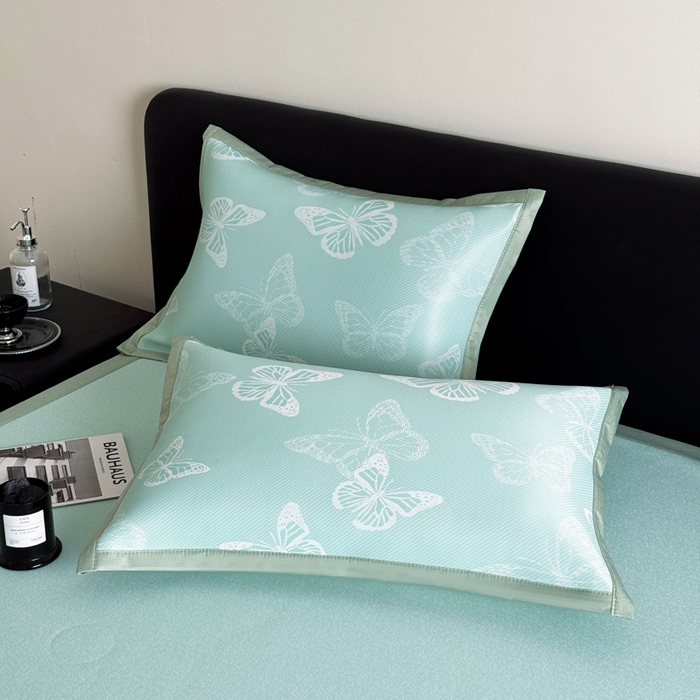 91家纺网 家纺一手货源 找家纺 （总）九花鹿 2025新款A类PE凉感提花冰丝凉席软凉席可水洗可机洗