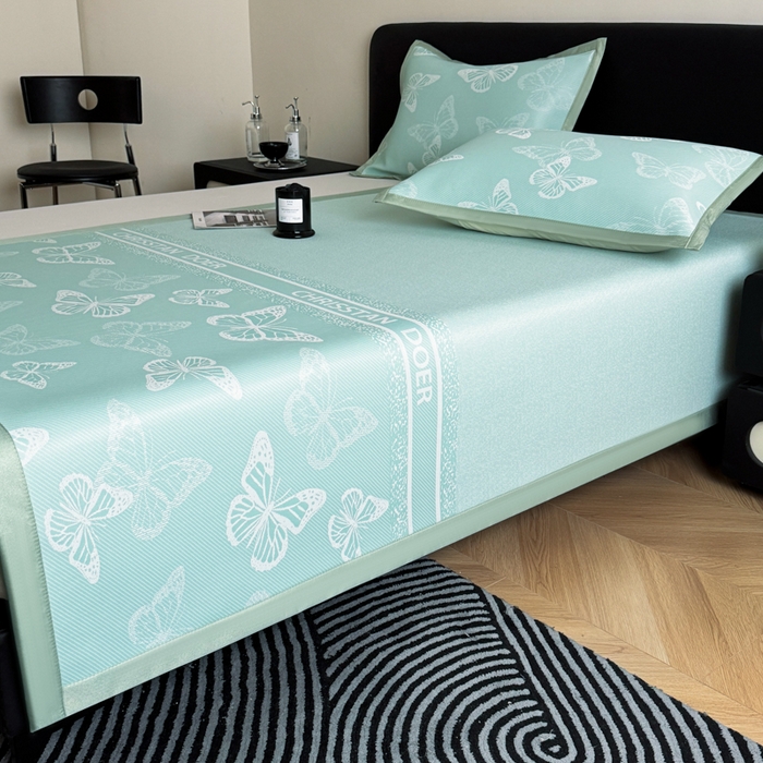 91家纺网 家纺一手货源 找家纺 （总）九花鹿 2025新款A类PE凉感提花冰丝凉席软凉席可水洗可机洗