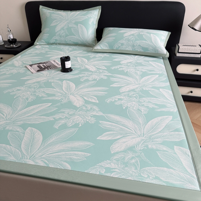 91家纺网 家纺一手货源 找家纺 （总）九花鹿 2025新款A类PE凉感提花冰丝凉席软凉席可水洗可机洗