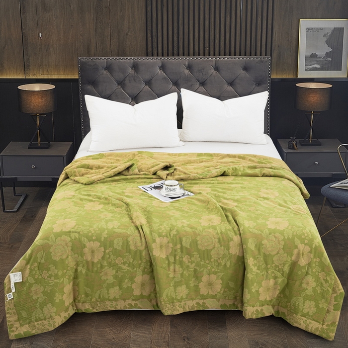 91家纺网 家纺一手货源 找家纺 （总）鲁爱家纺供货 2025新款全棉双层纱提花夏被