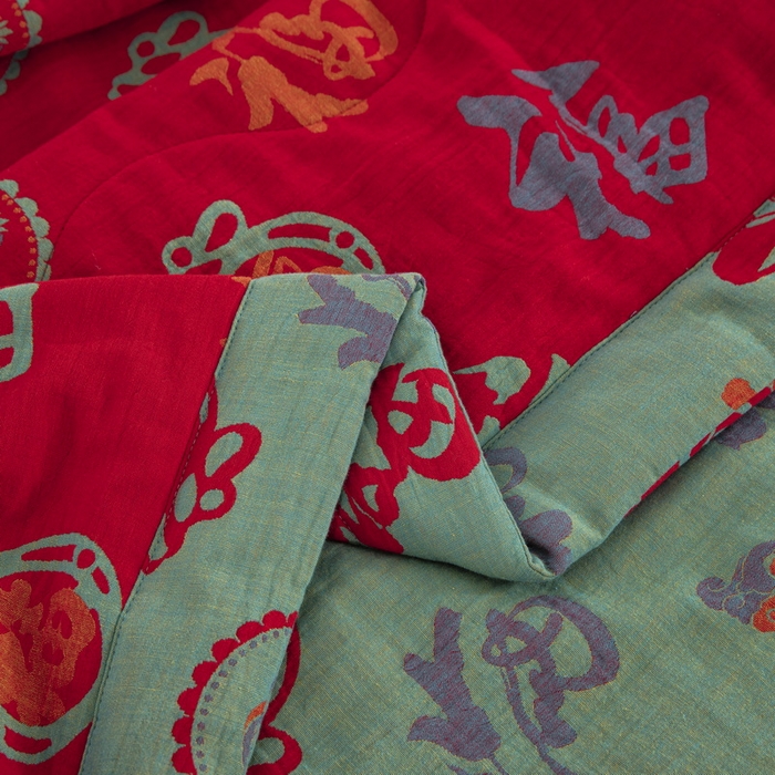 91家纺网 家纺一手货源 找家纺 （总）鲁爱家纺供货 2025新款全棉双层纱提花夏被