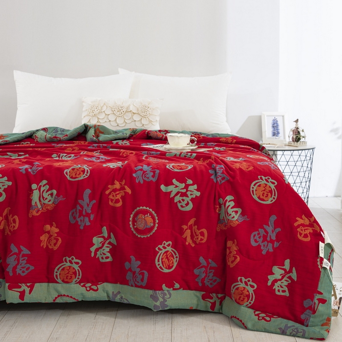 91家纺网 家纺一手货源 找家纺 （总）鲁爱家纺供货 2025新款全棉双层纱提花夏被