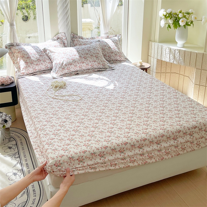 91家纺网 家纺一手货源 找家纺 宝齐莱家纺 2025新款13376全棉纯棉活性印花床笠单品单床笠床笠单件 恋曲-床笠