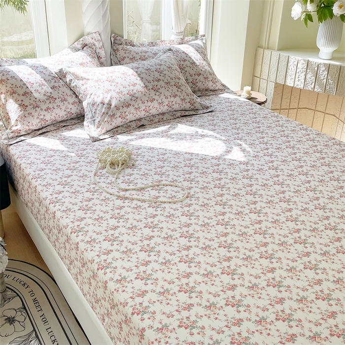 91家纺网 家纺一手货源 找家纺 宝齐莱家纺 2025新款13376全棉纯棉活性印花床笠单品单床笠床笠单件 恋曲-床笠