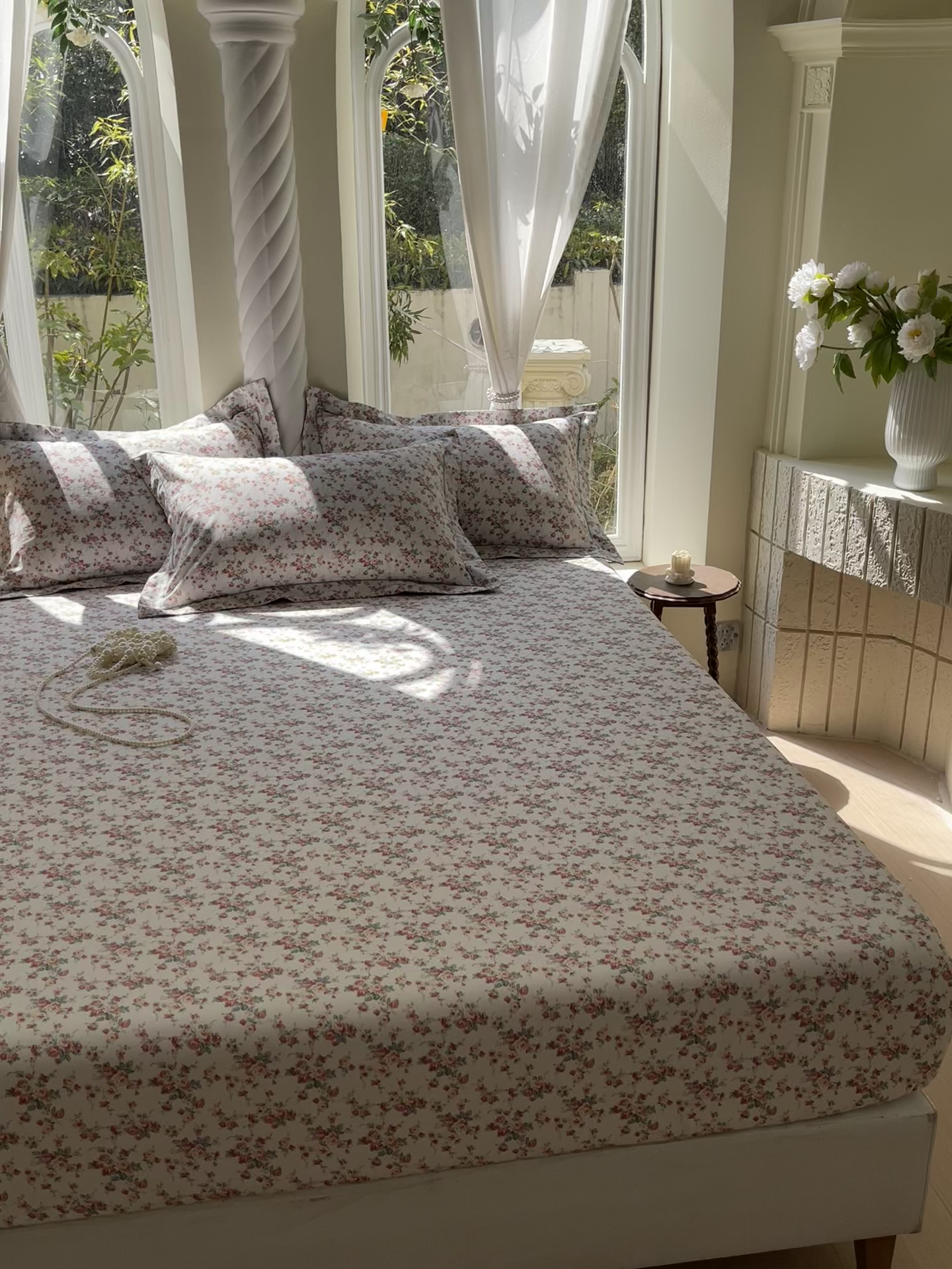 91家纺网 家纺一手货源 找家纺 宝齐莱家纺 2025新款13376全棉纯棉活性印花床笠单品单床笠床笠单件 恋曲-床笠