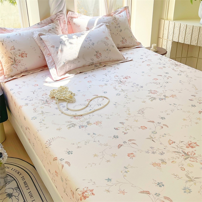 91家纺网 家纺一手货源 找家纺 宝齐莱家纺 2025新款13376全棉纯棉活性印花床笠单品单床笠床笠单件 灵动玉-床笠