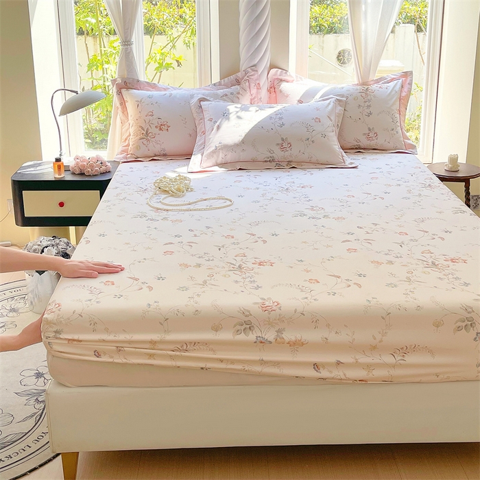 91家纺网 家纺一手货源 找家纺 宝齐莱家纺 2025新款13376全棉纯棉活性印花床笠单品单床笠床笠单件 灵动玉-床笠