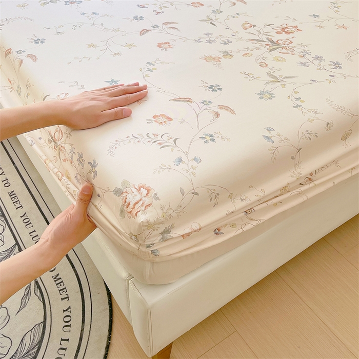 91家纺网 家纺一手货源 找家纺 宝齐莱家纺 2025新款13376全棉纯棉活性印花床笠单品单床笠床笠单件 灵动玉-床笠