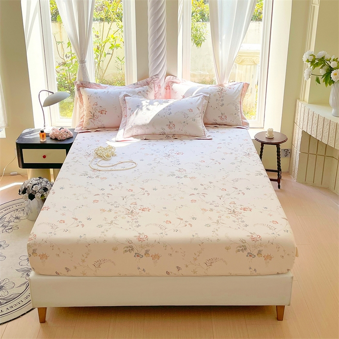 91家纺网 家纺一手货源 找家纺 宝齐莱家纺 2025新款13376全棉纯棉活性印花床笠单品单床笠床笠单件 灵动玉-床笠