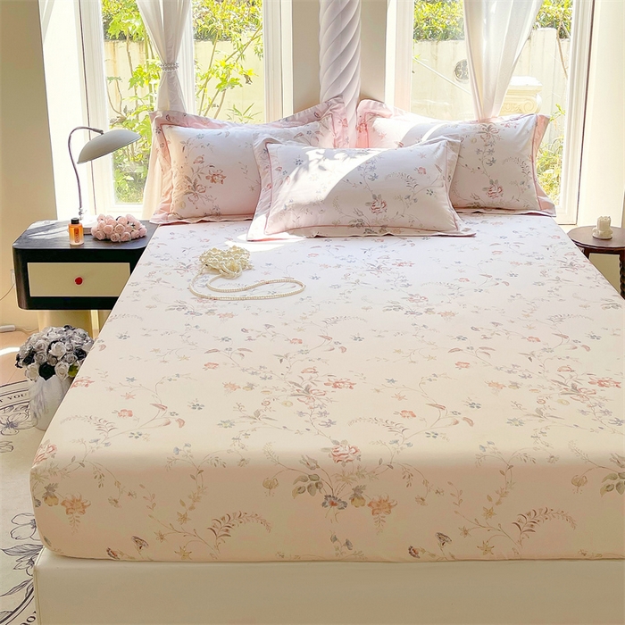 91家纺网 家纺一手货源 找家纺 宝齐莱家纺 2025新款13376全棉纯棉活性印花床笠单品单床笠床笠单件 灵动玉-床笠