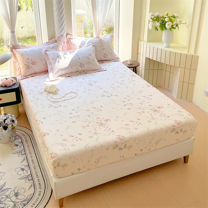 91家纺网 家纺一手货源 找家纺 宝齐莱家纺 2025新款13376全棉纯棉活性印花床笠单品单床笠床笠单件 灵动玉-床笠