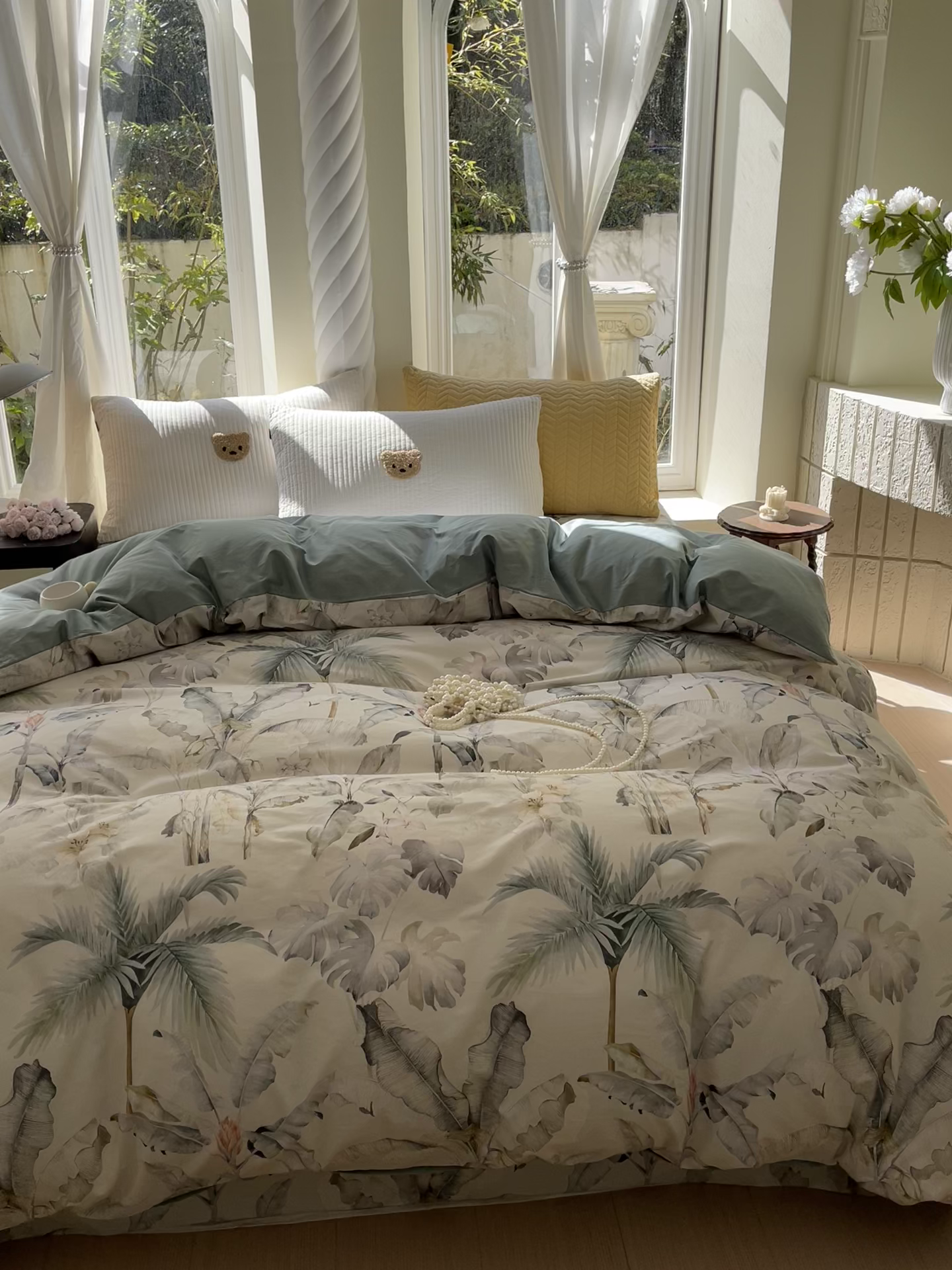 91家纺网 家纺一手货源 找家纺 宝齐莱家纺 2025新款13376全棉纯棉活性印花被套单品单被套被套单件 晨雾蓝-被套