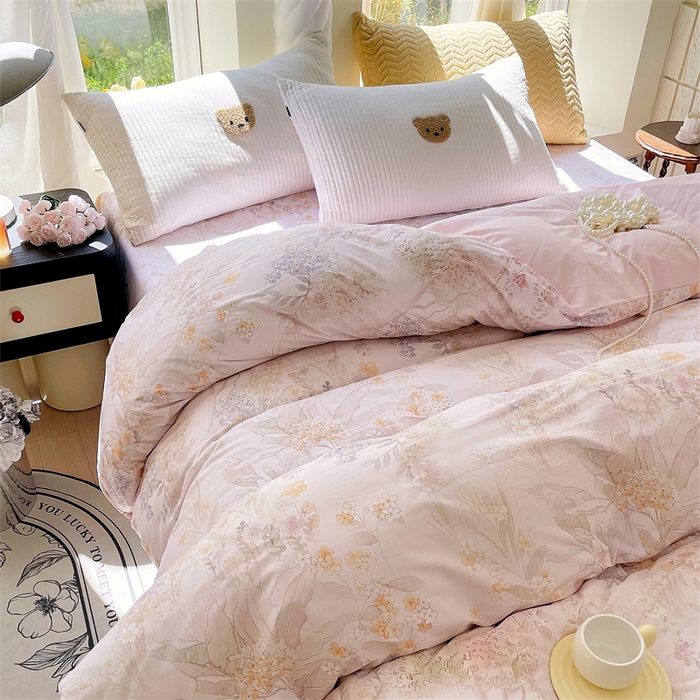 91家纺网 家纺一手货源 找家纺 宝齐莱家纺 2025新款13376全棉纯棉活性印花被套单品单被套被套单件 初颜-被套