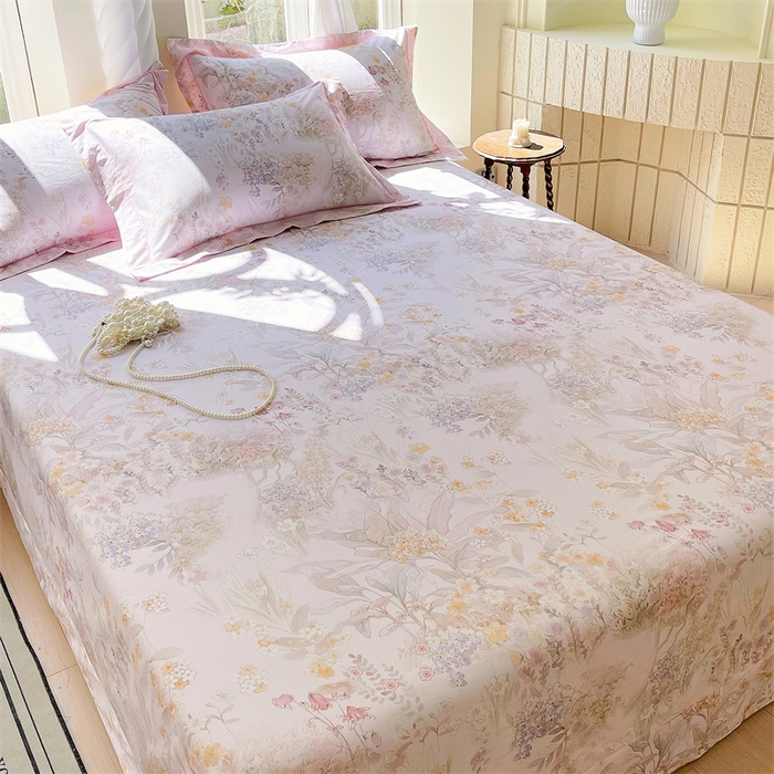 91家纺网 家纺一手货源 找家纺 宝齐莱家纺 2025新款13376全棉纯棉活性印花床单单品单床单床单单件 初颜-床单