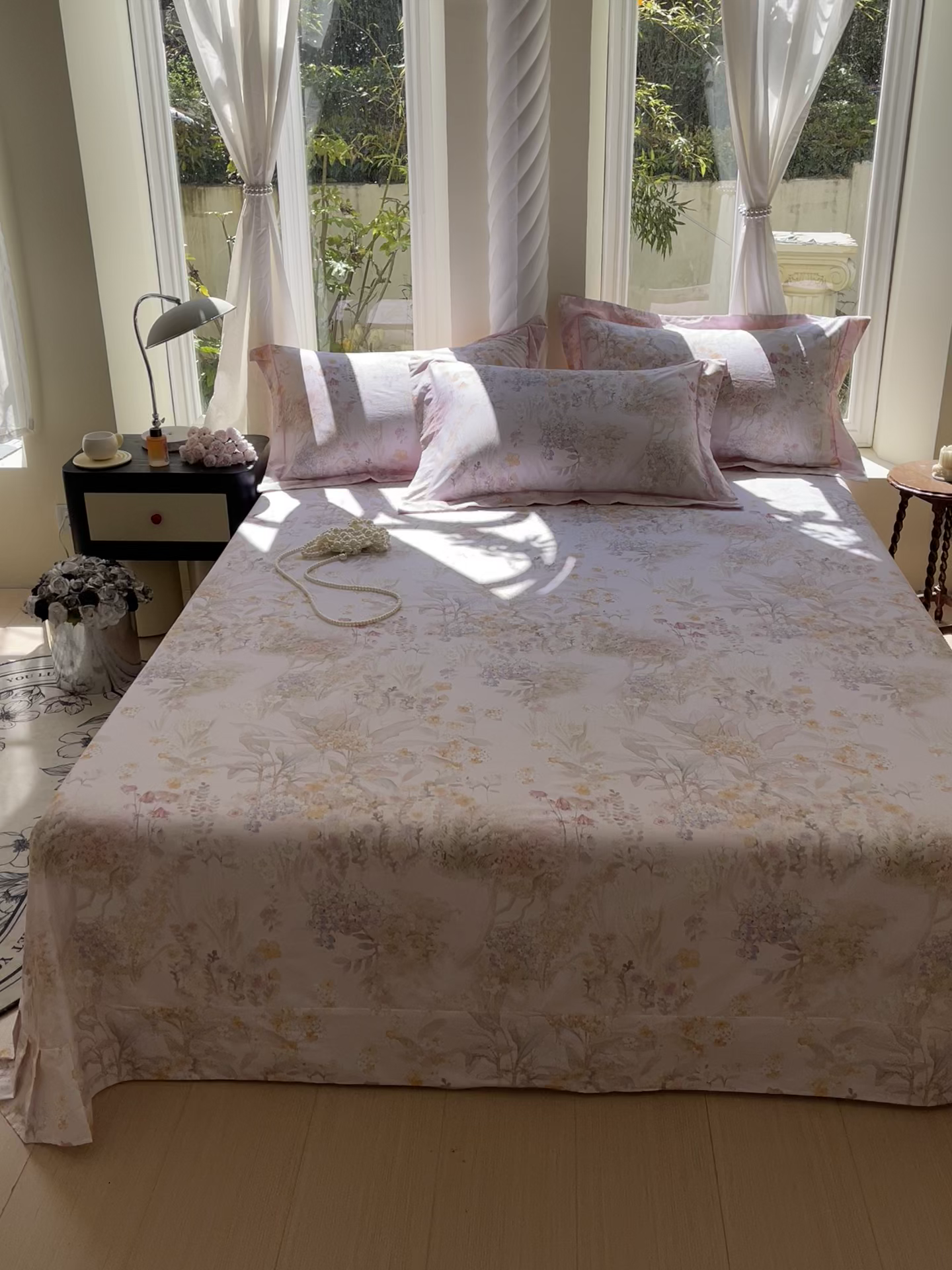 91家纺网 家纺一手货源 找家纺 宝齐莱家纺 2025新款13376全棉纯棉活性印花床单单品单床单床单单件 初颜-床单