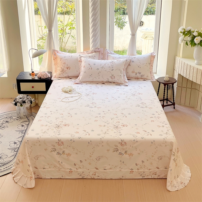 宝齐莱家纺 2025新款13376全棉纯棉活性印花床单单品单床单床单单件 灵动玉-床单