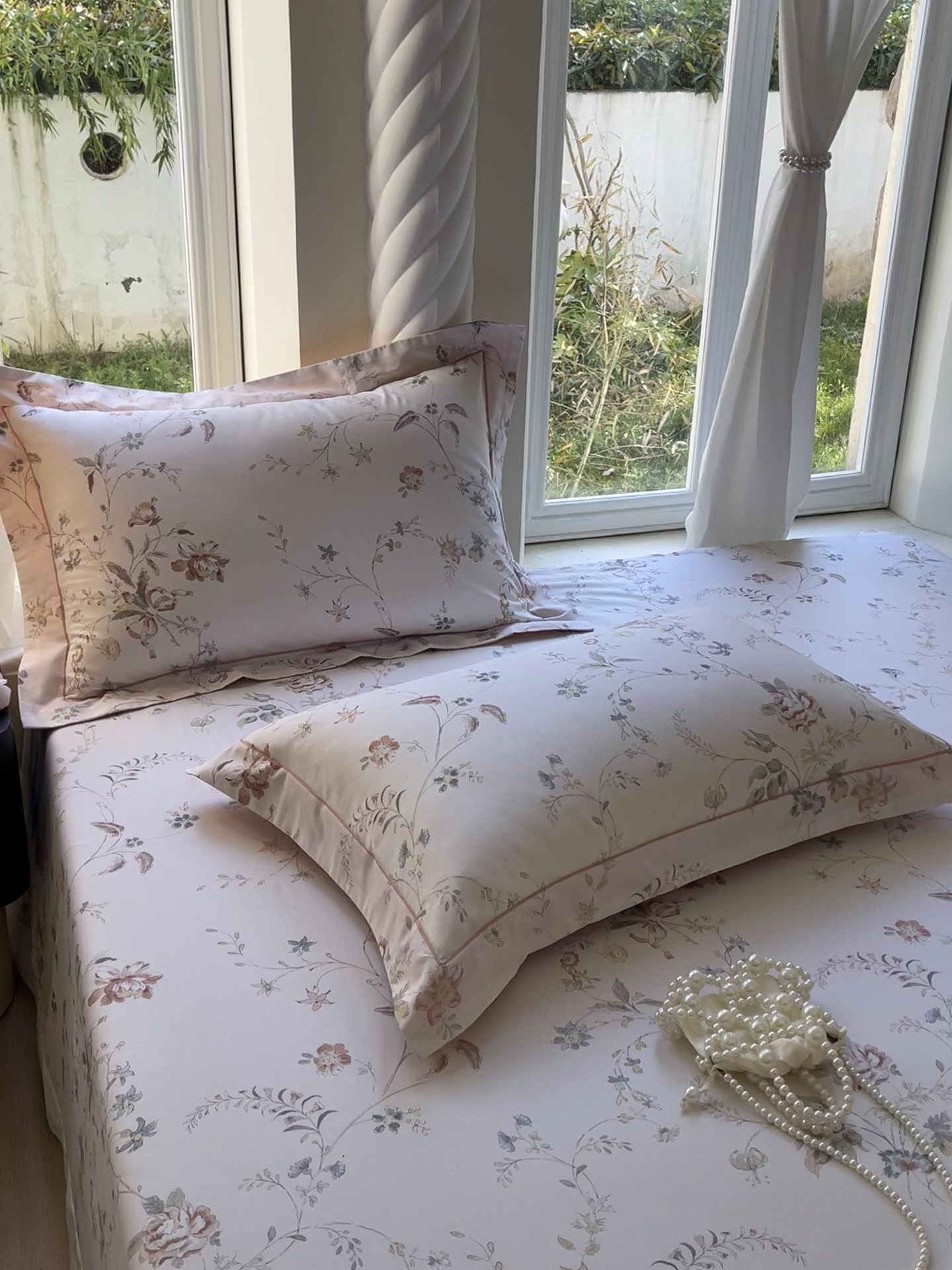 91家纺网 家纺一手货源 找家纺 宝齐莱家纺 2025新款13376全棉纯棉活性印花枕套单品单枕套枕套单件 灵动玉-枕套