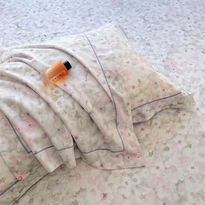 91家纺网 家纺一手货源 找家纺 宝齐莱家纺 2025新款13376全棉纯棉活性印花枕套单品单枕套枕套单件 梦幻紫-枕套