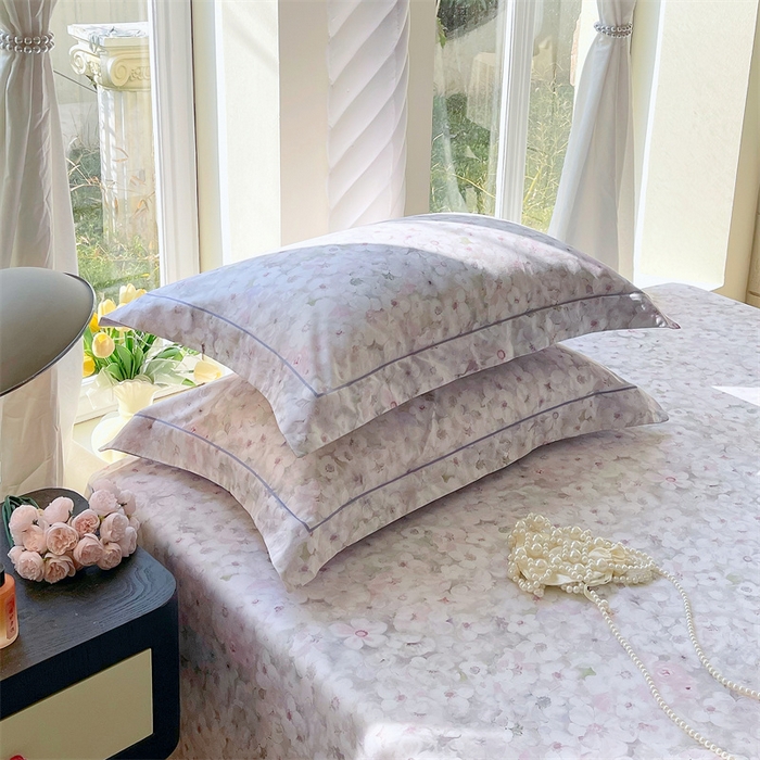 91家纺网 家纺一手货源 找家纺 宝齐莱家纺 2025新款13376全棉纯棉活性印花枕套单品单枕套枕套单件 梦幻紫-枕套