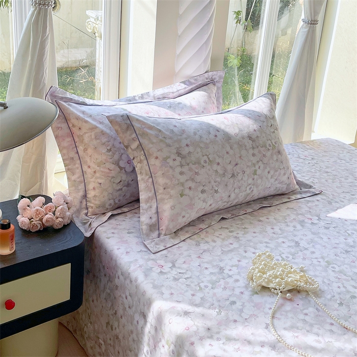 91家纺网 家纺一手货源 找家纺 宝齐莱家纺 2025新款13376全棉纯棉活性印花枕套单品单枕套枕套单件 梦幻紫-枕套