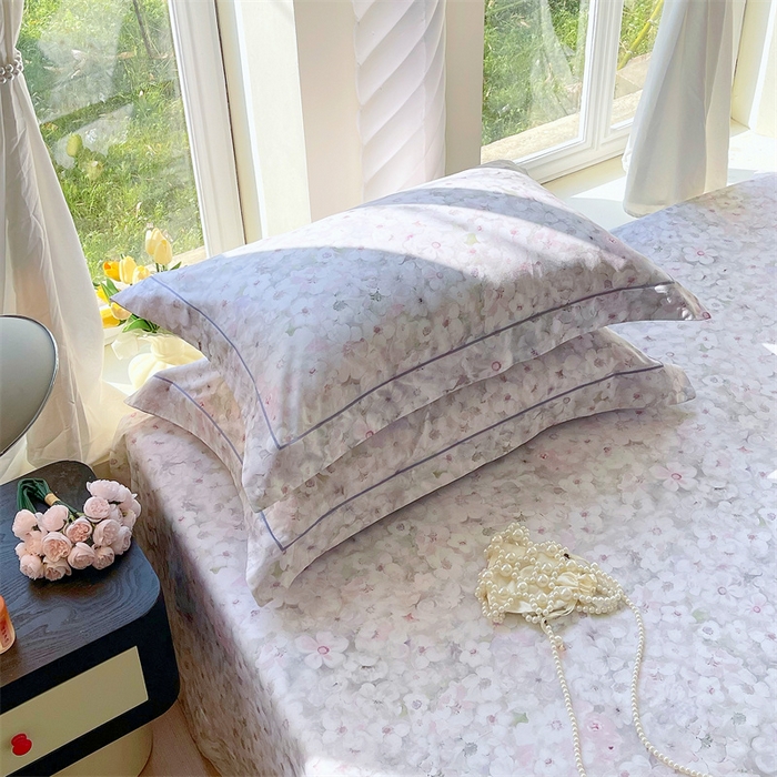 91家纺网 家纺一手货源 找家纺 宝齐莱家纺 2025新款13376全棉纯棉活性印花枕套单品单枕套枕套单件 梦幻紫-枕套