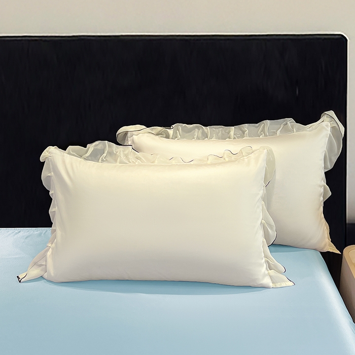 91家纺网 家纺一手货源 找家纺 梦舒羽 2025新款刺绣水洗真丝花边夏被四件套宿舍夏凉被床单枕套三件套-蝶梦花边款 蝶梦-蓝 花边款