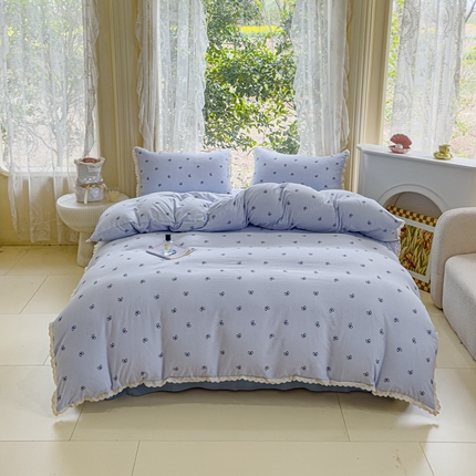 91家纺网 家纺一手货源 找家纺 可思家纺 2025新款法式皱皱纱四件套 浪漫蝴蝶结