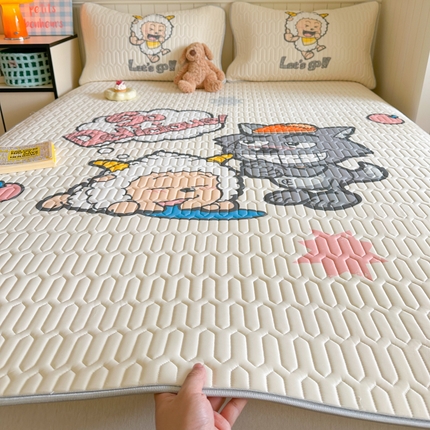 91家纺网 家纺一手货源 找家纺 金爱家 2025新款凉感丝乳胶凉席 乳胶-洋洋得意