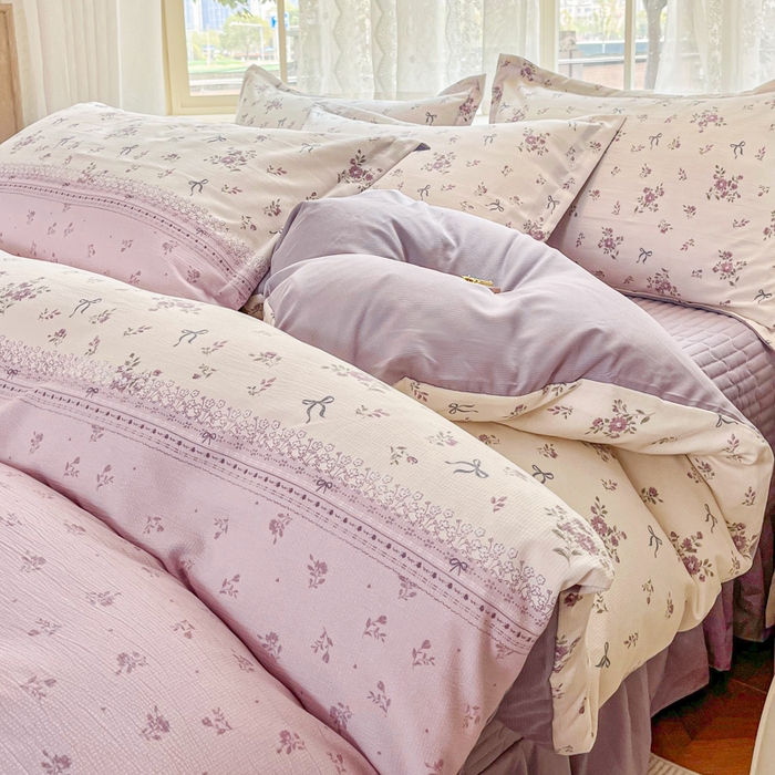 91家纺网 家纺一手货源 找家纺 （总）2025斯卡诺新款拼色针织水洗棉床盖四件套