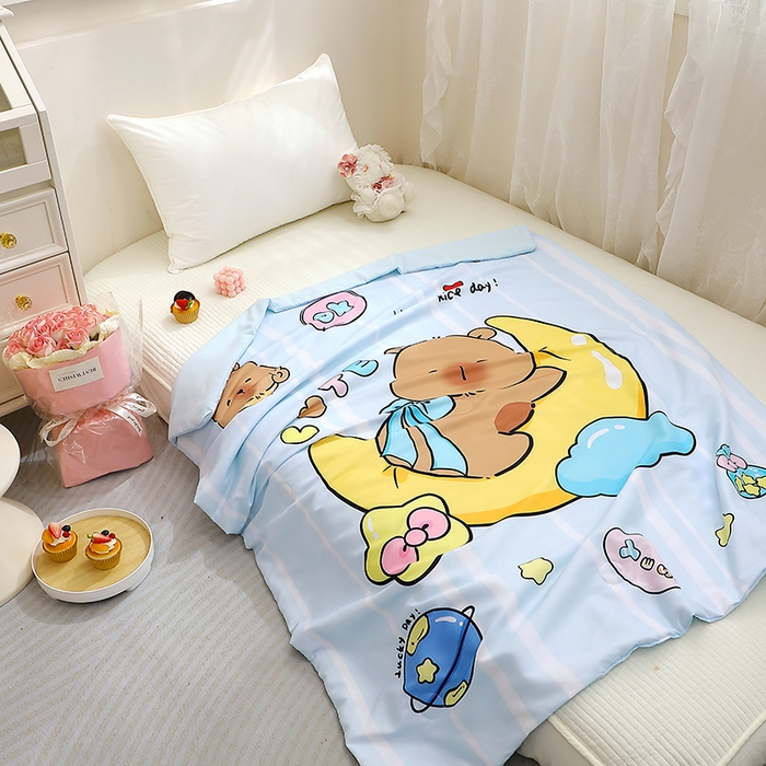 91家纺网 家纺一手货源 找家纺 八零年代 2025新款儿童A类天丝夏被冰爽棉空调被凉感被幼儿园凉席夏被三件套