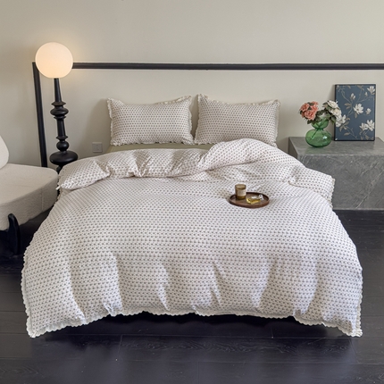 91家纺网 家纺一手货源 找家纺 （总）可思家纺 2025新款法式皱皱纱四件套