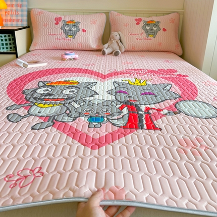 91家纺网 家纺一手货源 找家纺 金爱家 2025新款凉感丝乳胶凉席 乳胶-灰灰家族