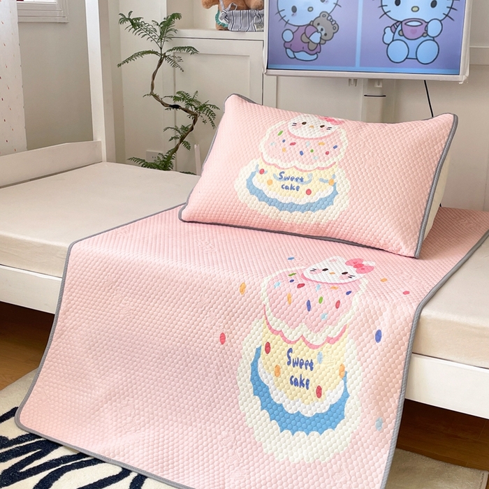 91家纺网 家纺一手货源 找家纺 川悦生活 2025新款大阪冰豆豆凉感凉席三件套 甜蜜蛋糕