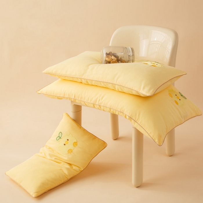 91家纺网 家纺一手货源 找家纺 喜多兔2025新款小轻柔纯棉双层纱枕套枕头 黄色Q小鸡