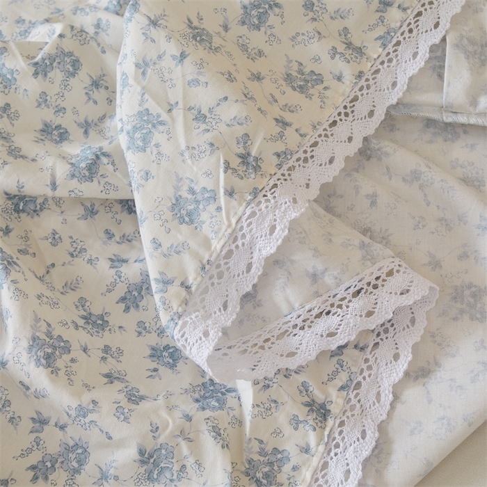 91家纺网 家纺一手货源 找家纺 缦彩 2025新款韩版纯棉床裙四件套 海韵花