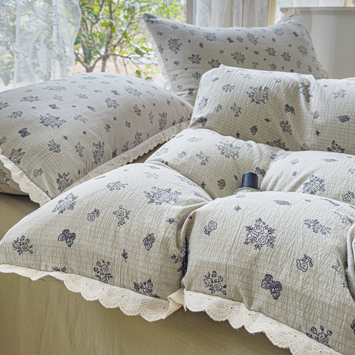 91家纺网 家纺一手货源 找家纺 （总）可思家纺 2025新款法式皱皱纱四件套