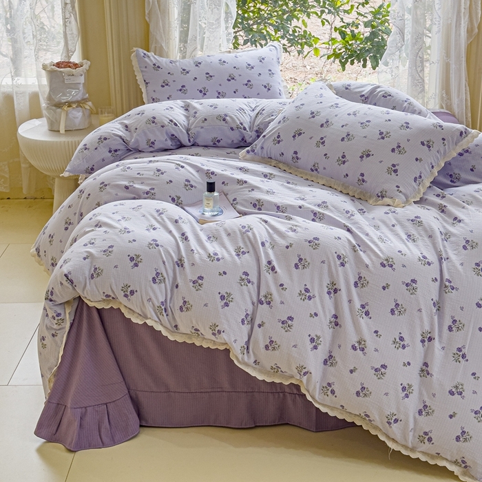 91家纺网 家纺一手货源 找家纺 可思家纺 2025新款法式皱皱纱四件套 绮梦