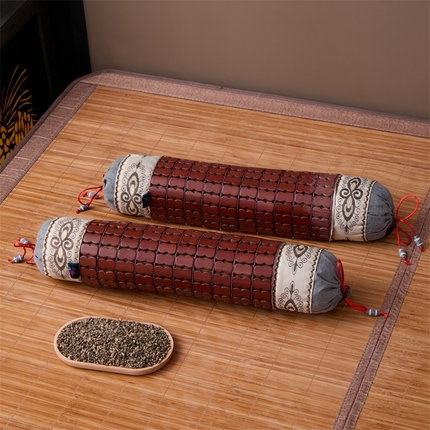 91家纺网 家纺一手货源 找家纺 （总）织布人 2025新款颈椎枕夏季凉感冰藤圆柱枕PE藤麻将枕反弓颈椎不适专用枕43*10*8cm