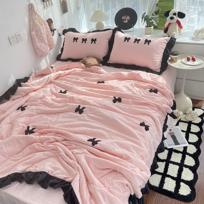 91家纺网 家纺一手货源 找家纺 （总）2025新款毛巾绣单夏被夏被四件套