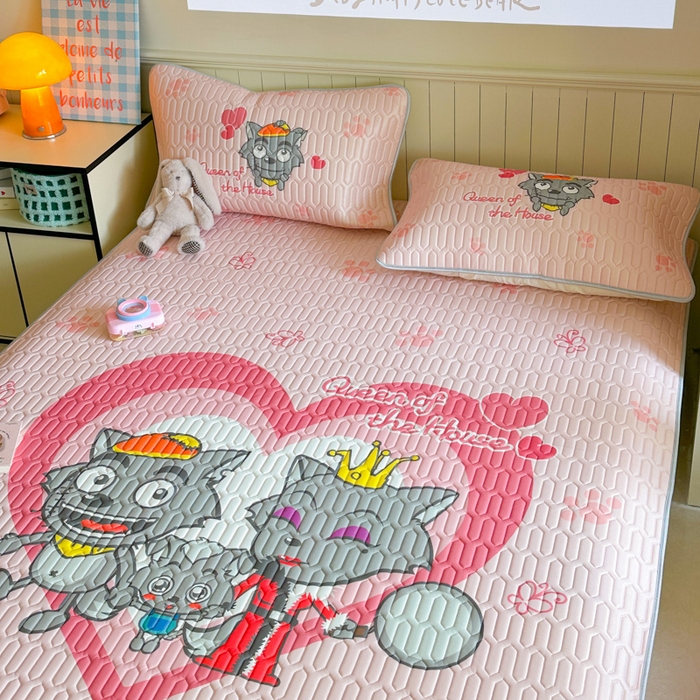 91家纺网 家纺一手货源 找家纺 金爱家 2025新款凉感丝乳胶凉席 乳胶-灰灰家族