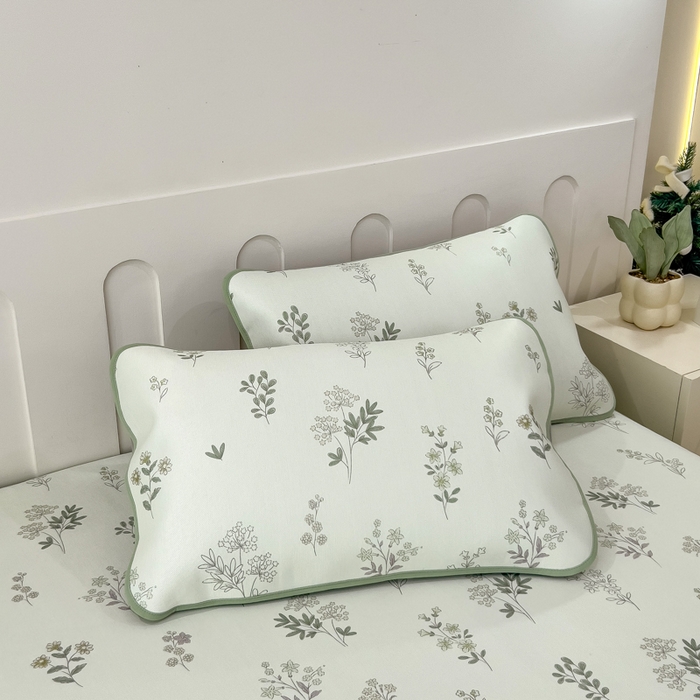 91家纺网 家纺一手货源 找家纺 2025年新款600D丝滑冰丝凉席-床笠款 清凉一叶