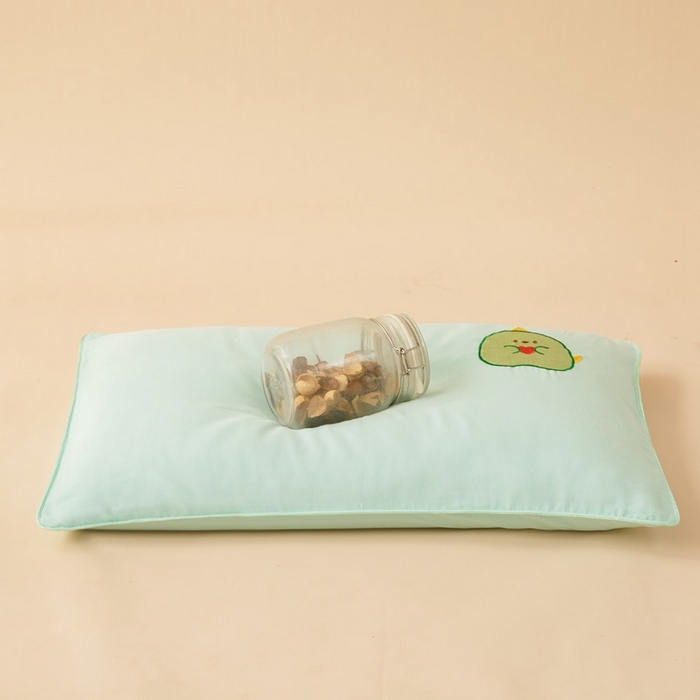 91家纺网 家纺一手货源 找家纺 喜多兔2025新款小轻柔纯棉双层纱枕套枕头 绿色Q恐龙