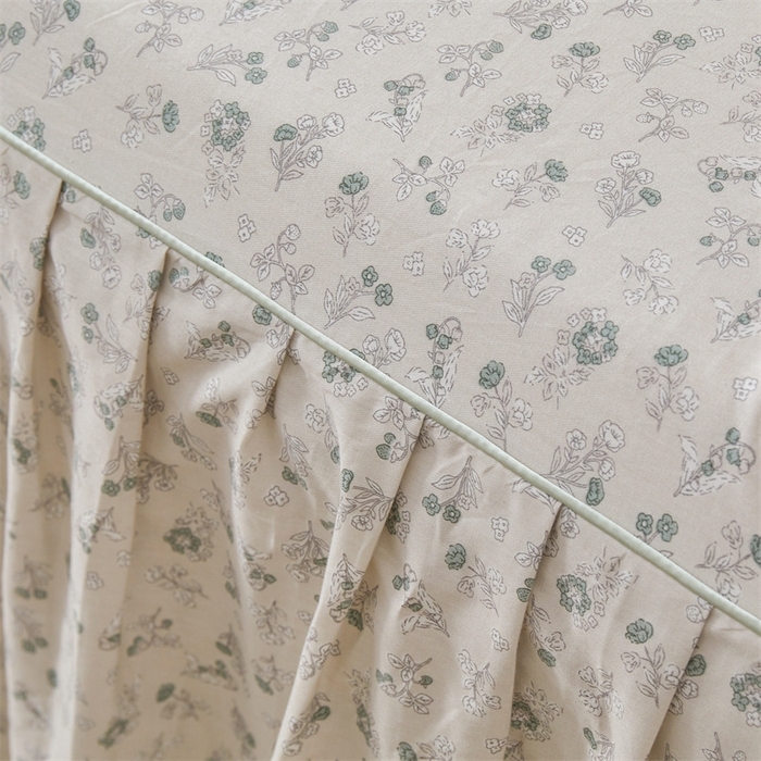 91家纺网 家纺一手货源 找家纺 缦彩 2025新款韩版纯棉床裙四件套 春野