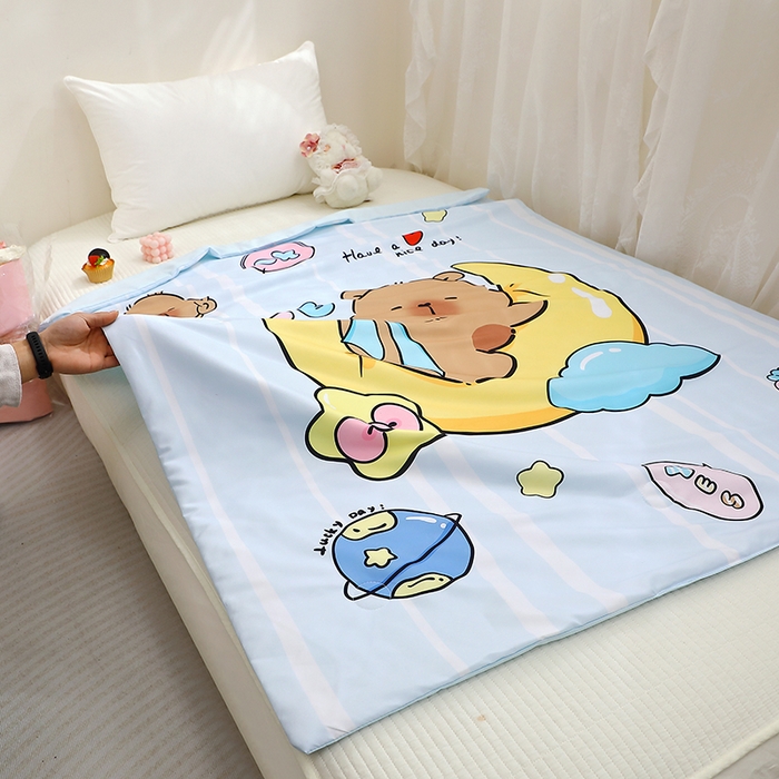 91家纺网 家纺一手货源 找家纺 八零年代 2025新款儿童A类天丝夏被冰爽棉空调被凉感被幼儿园凉席夏被三件套