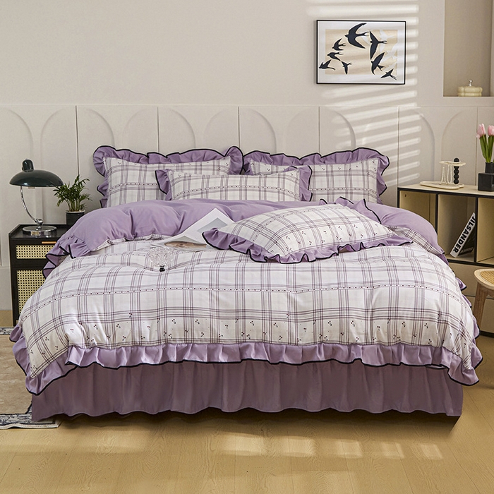 91家纺网 家纺一手货源 找家纺 铠畅家纺 2025新款有氧双层纱印花夹棉床盖四件套-终版 卢卡斯