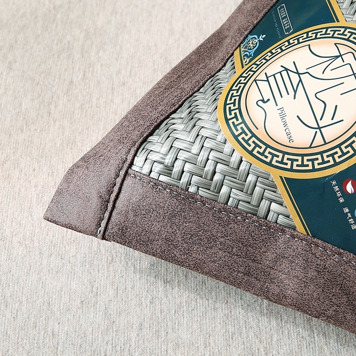 91家纺网 家纺一手货源 找家纺 小牛2025新款PE冷感霸王藤夏凉枕套系列凉枕套凉枕套冰丝枕套藤枕套冰藤枕套冰丝枕套竹枕套凉席枕套豆豆枕 灰色48*74cm【一只】