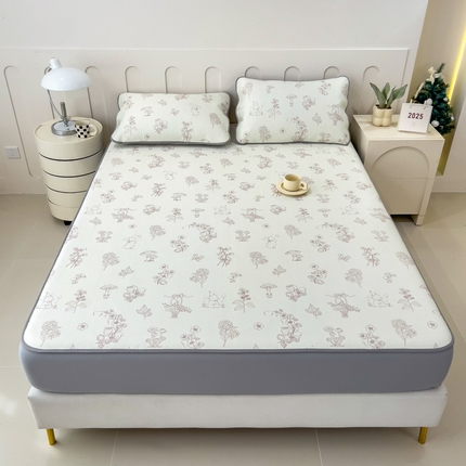 91家纺网 家纺一手货源 找家纺 倾慕家纺 2025年新款600D丝滑冰丝凉席-床席款 暑味