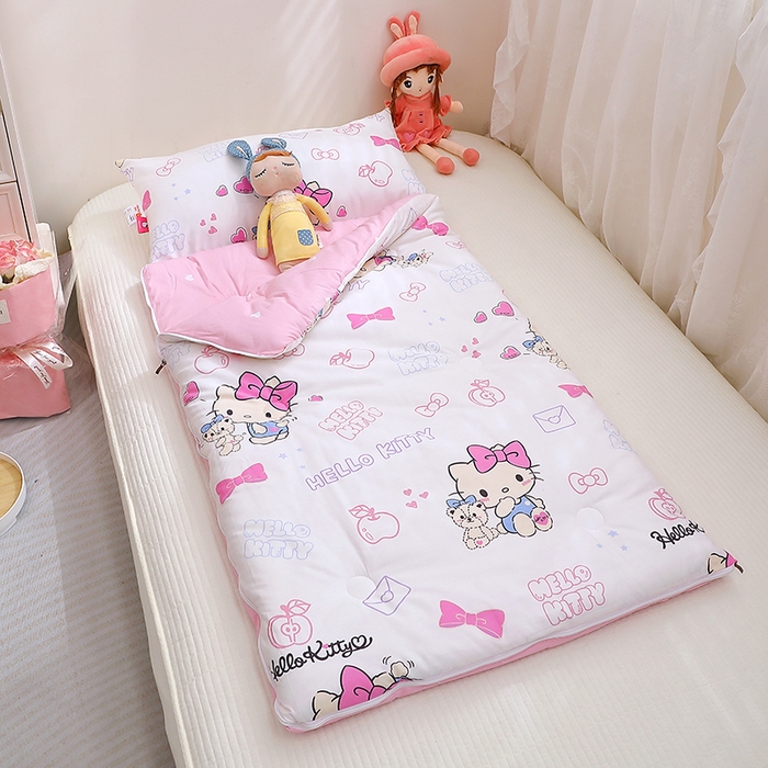 91家纺网 家纺一手货源 找家纺 八零年代 2024新款三丽鸥睡袋儿童一体防踢被 纯棉四季款