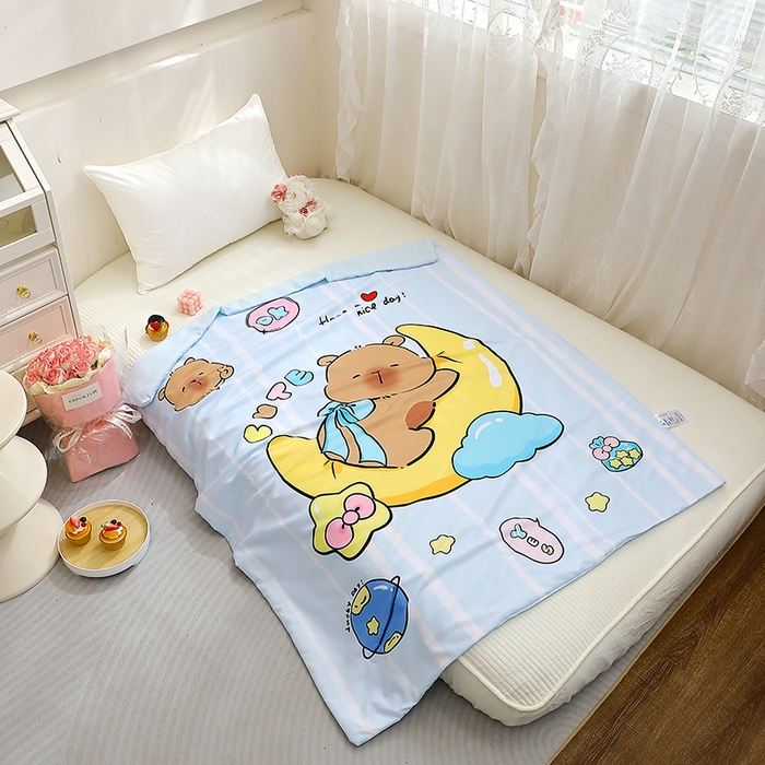 91家纺网 家纺一手货源 找家纺 八零年代 2025新款儿童A类天丝夏被冰爽棉空调被凉感被幼儿园凉席夏被三件套